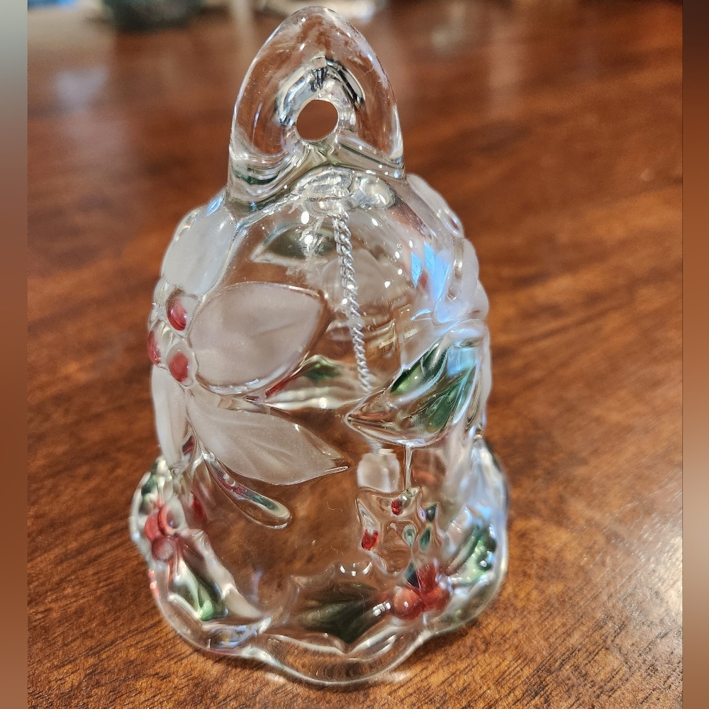Mikasa Crystal Germany Holiday Bloom Frosted Floral Bell